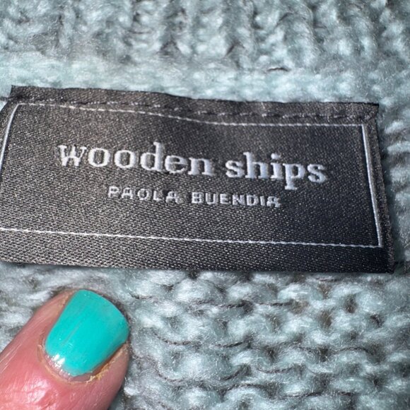 Wooden Ships Mint Green Soft Knit Sweater S/M /Mohair/Wool Blend Womens Casual - Picture 6 of 9